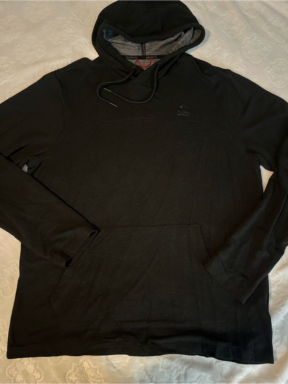 Gerry Weber Men's Black Hooded Pullover with Kangaroo Pocket